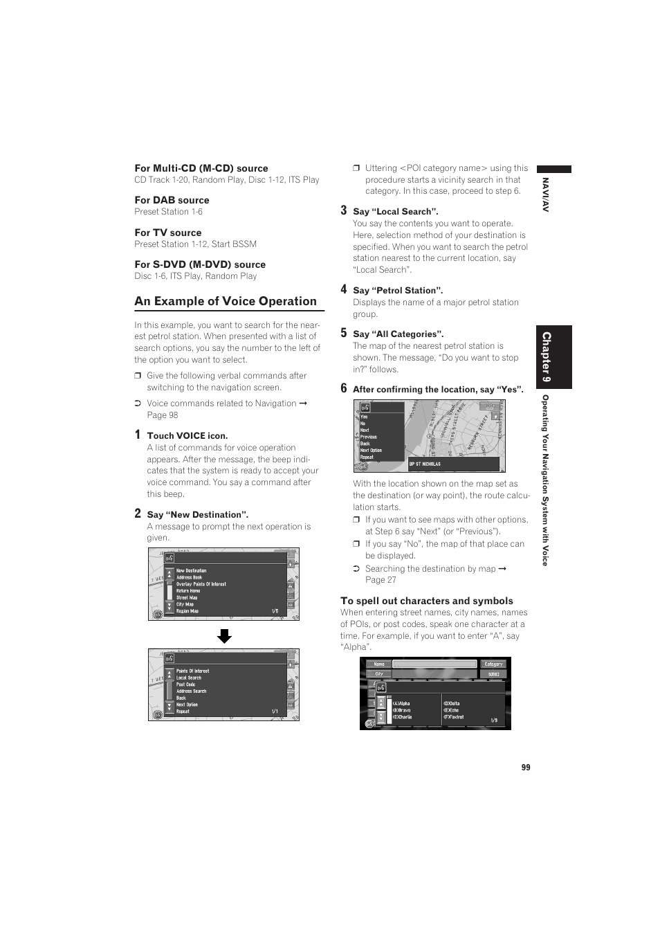 An example of voice operation 99, An example of voice operation | Pioneer AVIC-X1 User Manual | Page 101 / 125