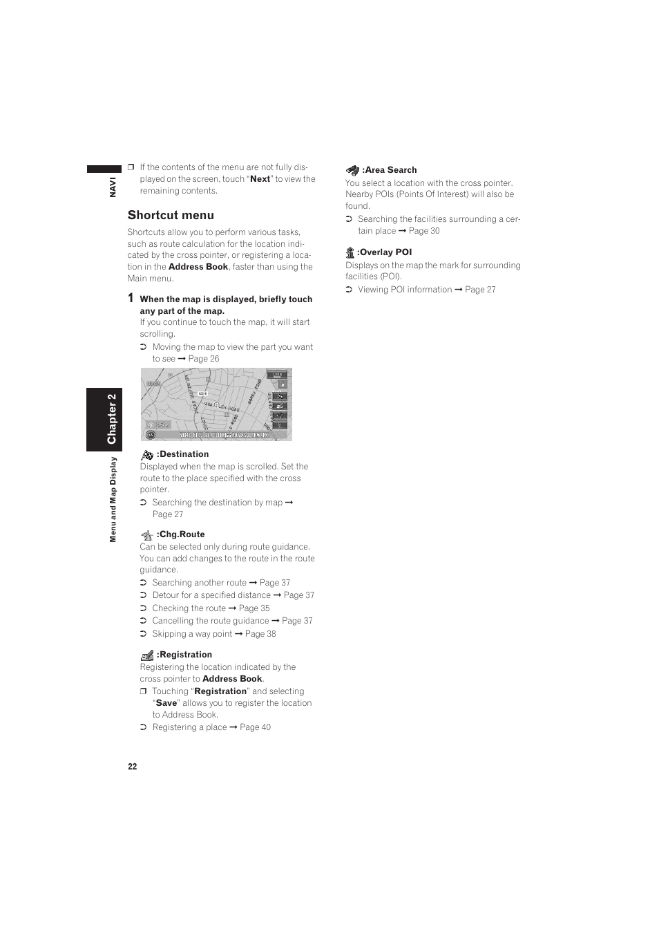 Shortcut menu, Chapter 2 | Pioneer AVIC-X1 User Manual | Page 24 / 125