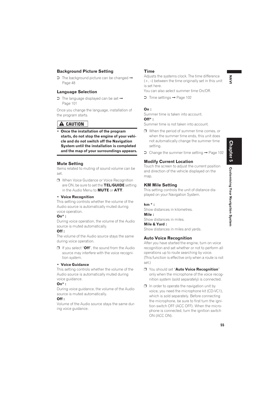 Mands only, Chapter 5 | Pioneer AVIC-X1 User Manual | Page 57 / 125