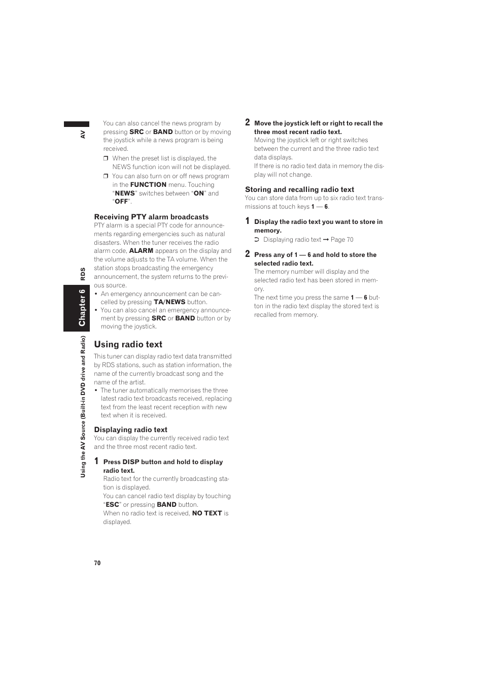 Using radio text | Pioneer AVIC-X1 User Manual | Page 72 / 125