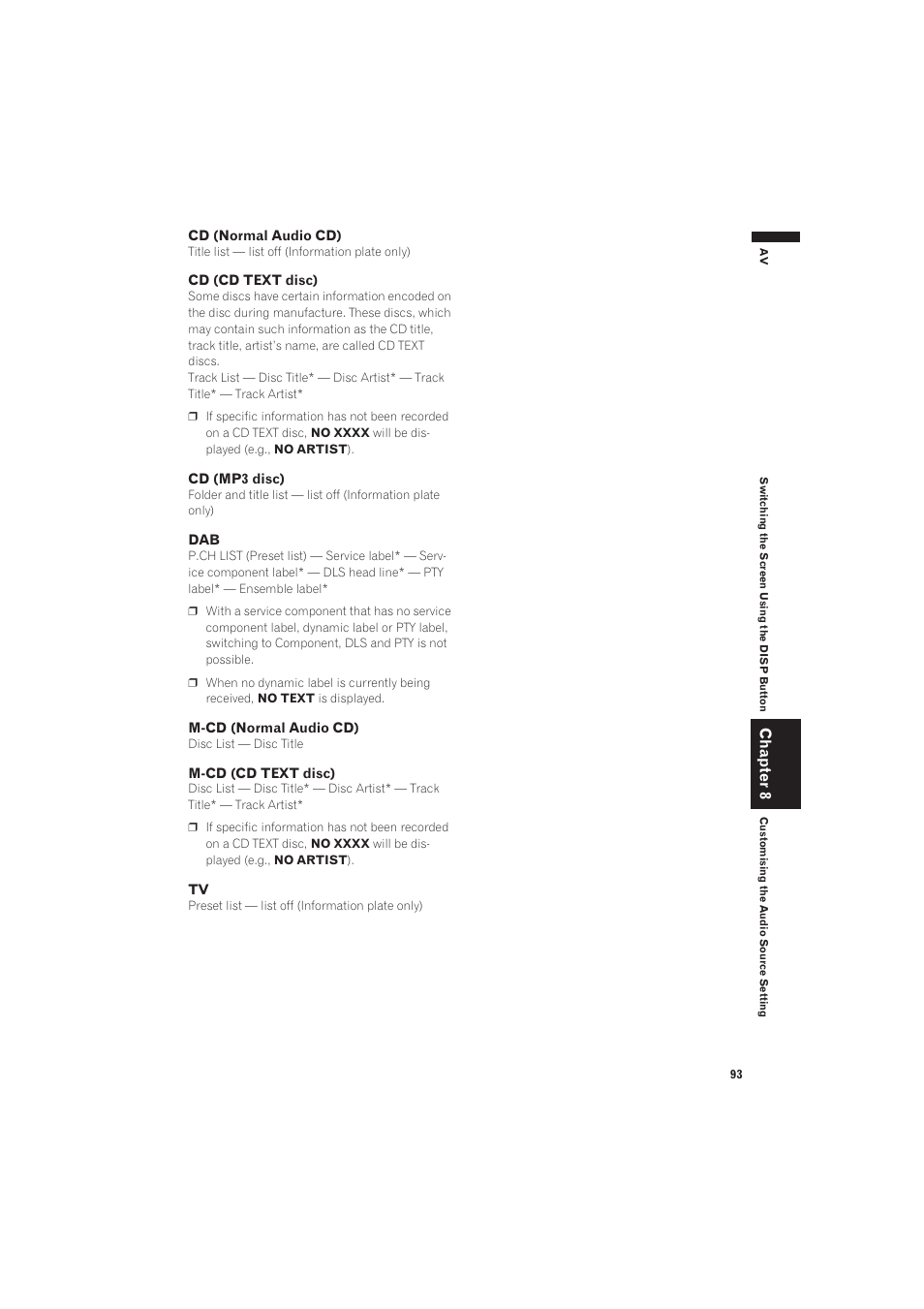 Chapter 8 | Pioneer AVIC-X1 User Manual | Page 95 / 125