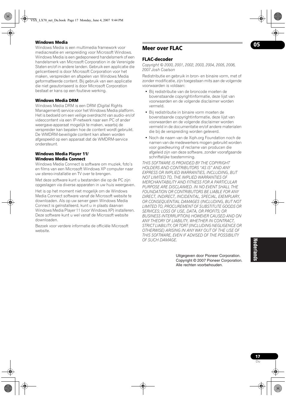 Meer over flac | Pioneer VSX-LX70 User Manual | Page 97 / 114