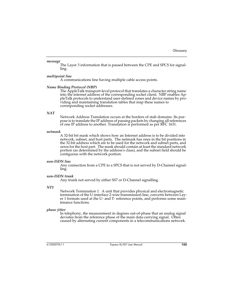 ADTRAN Express XLT User Manual | Page 169 / 187