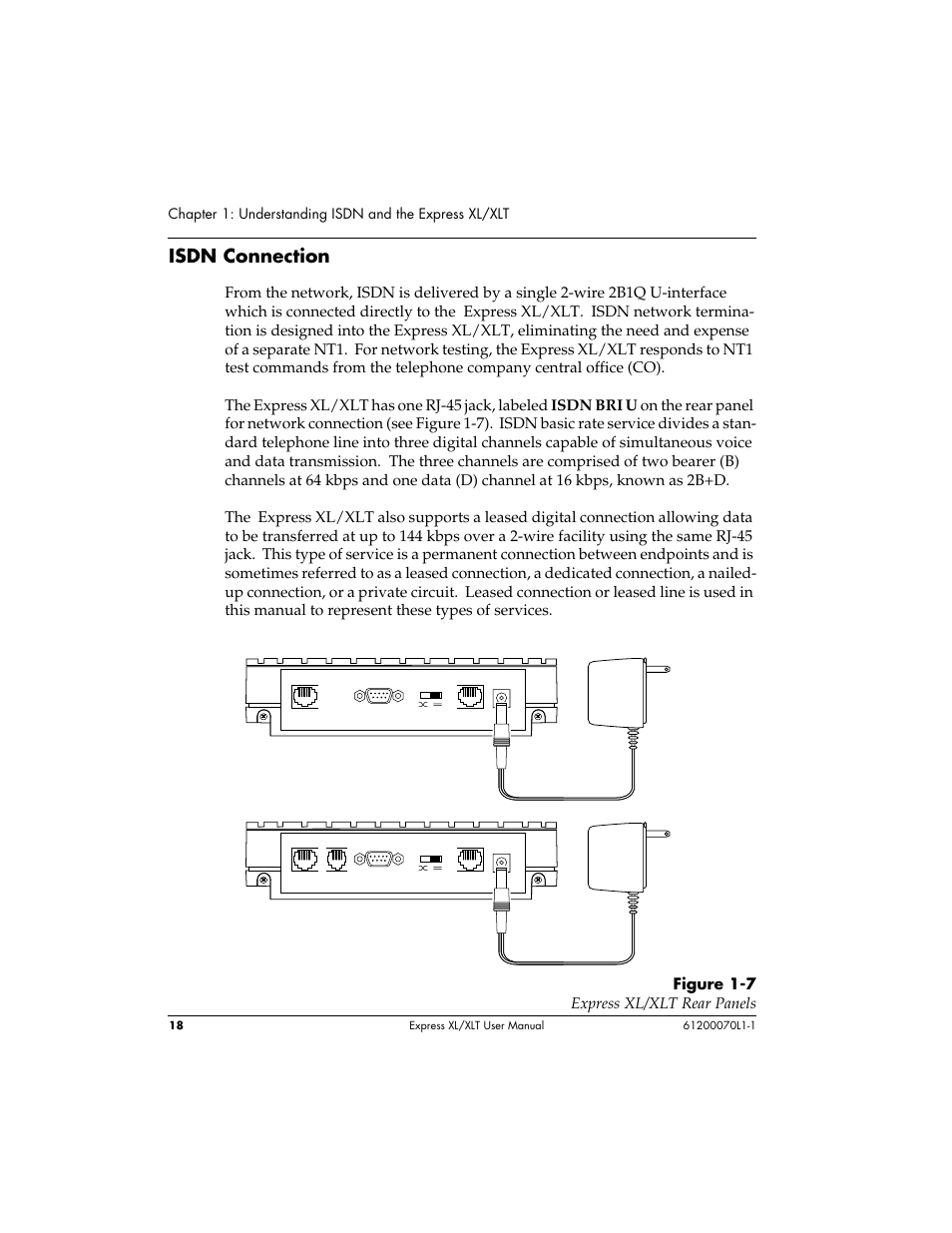 Isdn connection | ADTRAN Express XLT User Manual | Page 34 / 187