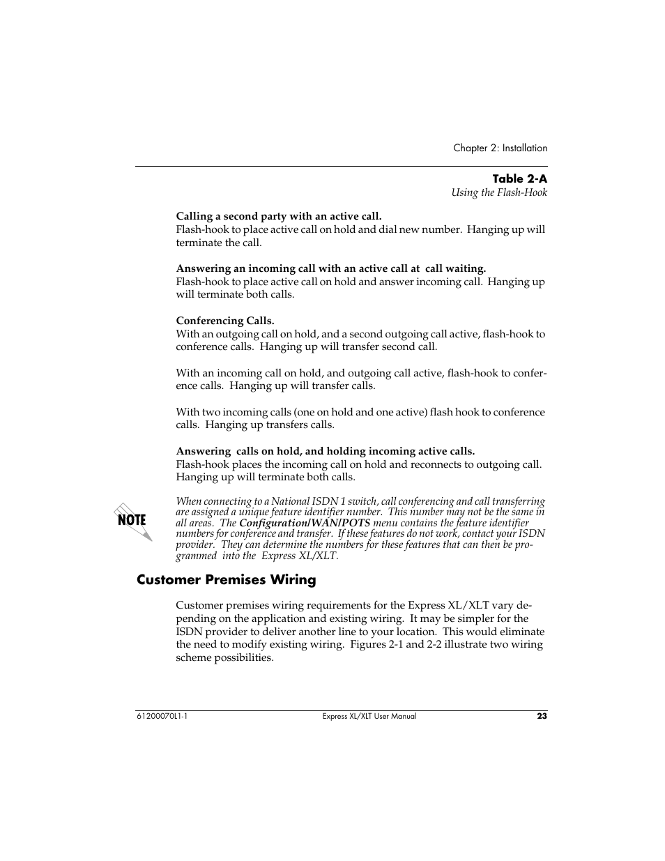 Customer premises wiring | ADTRAN Express XLT User Manual | Page 39 / 187