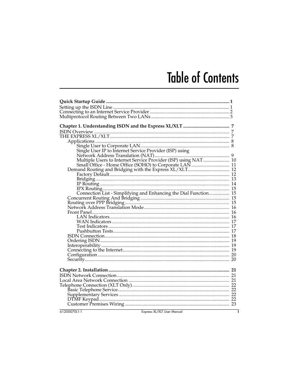 ADTRAN Express XLT User Manual | Page 5 / 187