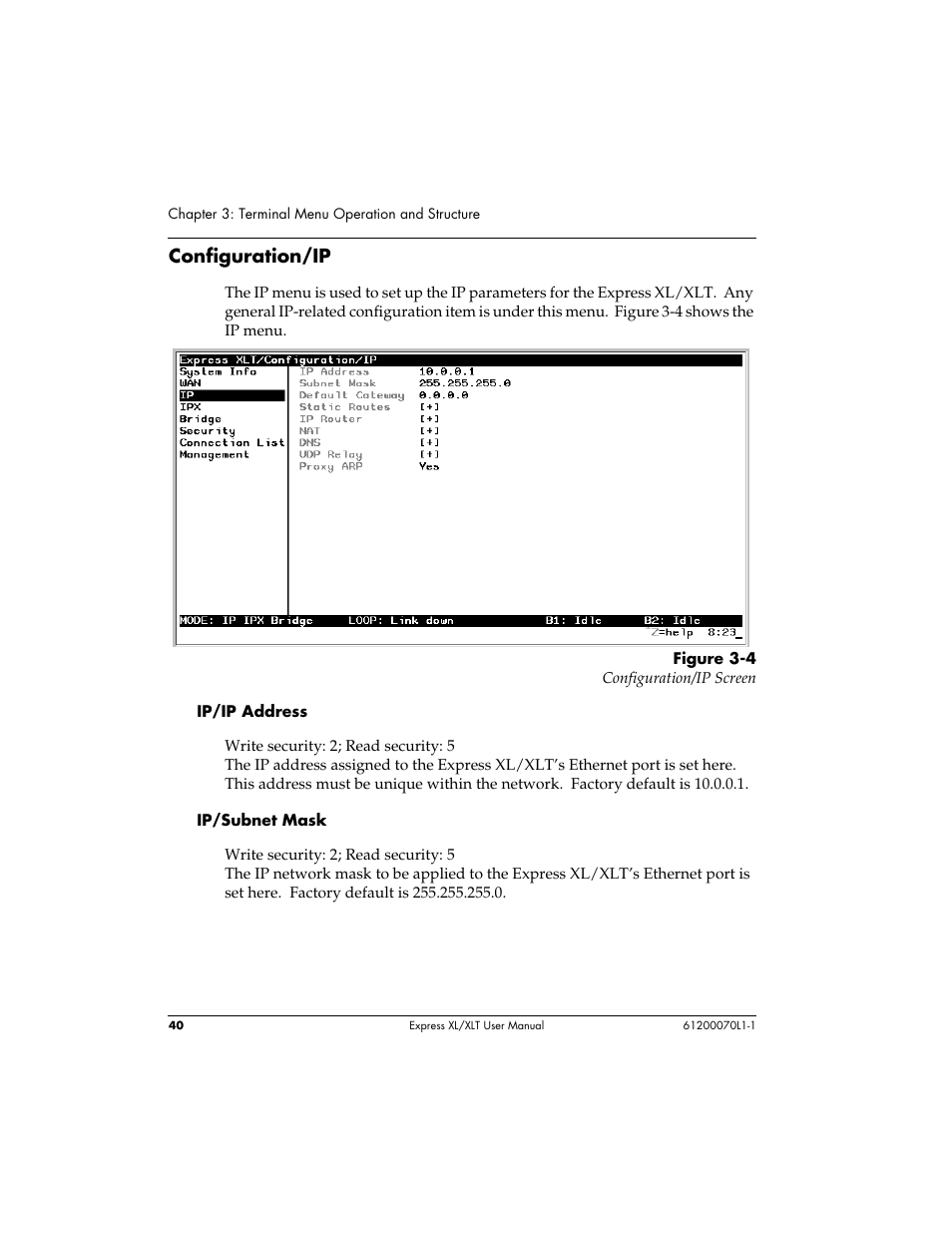 Configuration/ip | ADTRAN Express XLT User Manual | Page 56 / 187