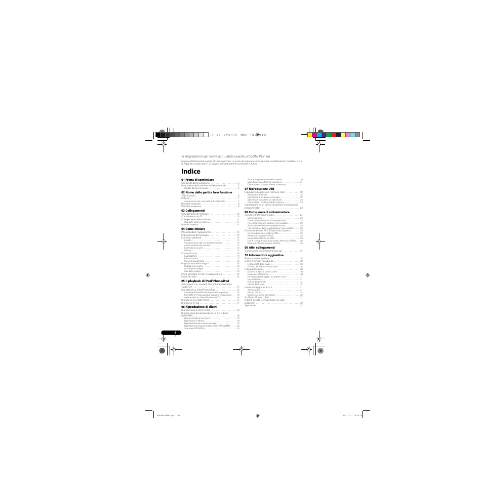 Cd-receiversystem | sistema cd con amplificatore, Istruzioni per l’uso, Indice | Pioneer X-CM31-R User Manual | Page 100 / 228