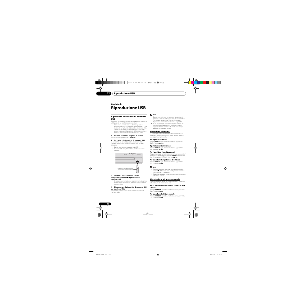 07 riproduzione usb, Riprodurre dispositivi di memoria usb, Ripetizione di lettura | Riproduzione ad accesso casuale, Riproduzione usb, Riproduzione usb 07 | Pioneer X-CM31-R User Manual | Page 118 / 228
