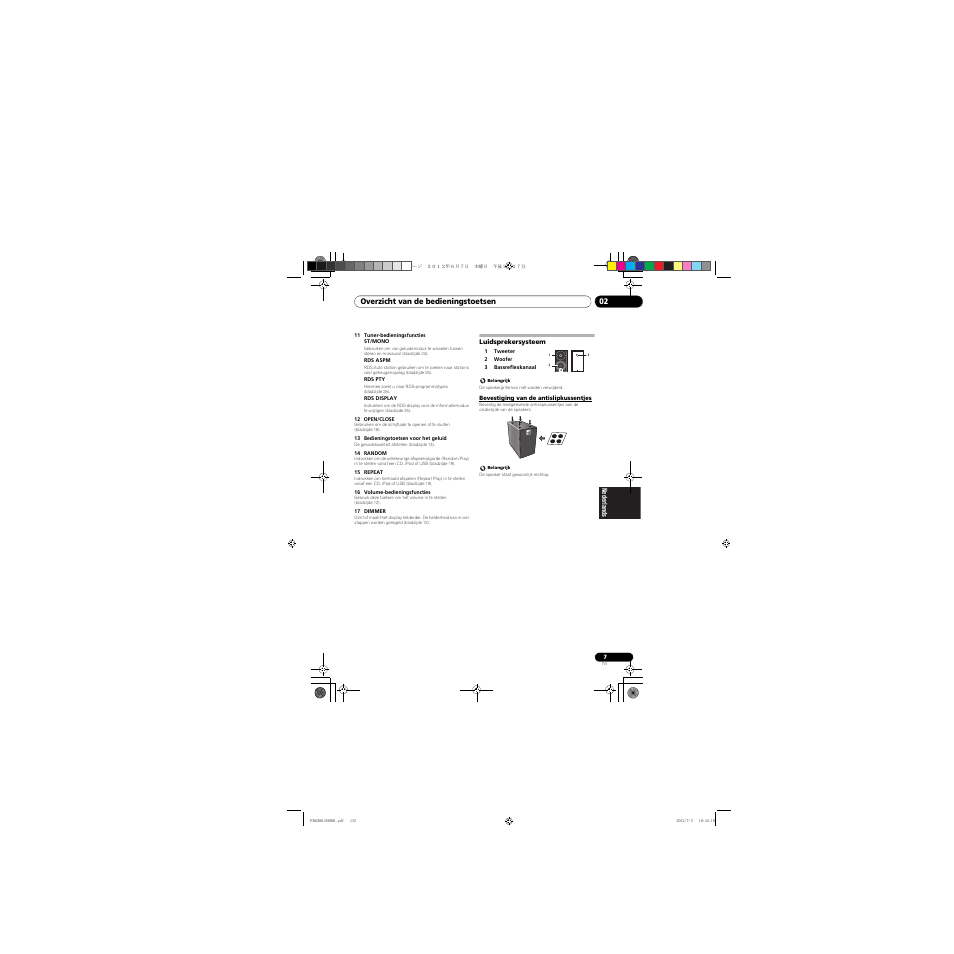 Luidsprekersysteem, Bevestiging van de antislipkussentjes | Pioneer X-CM31-R User Manual | Page 135 / 228