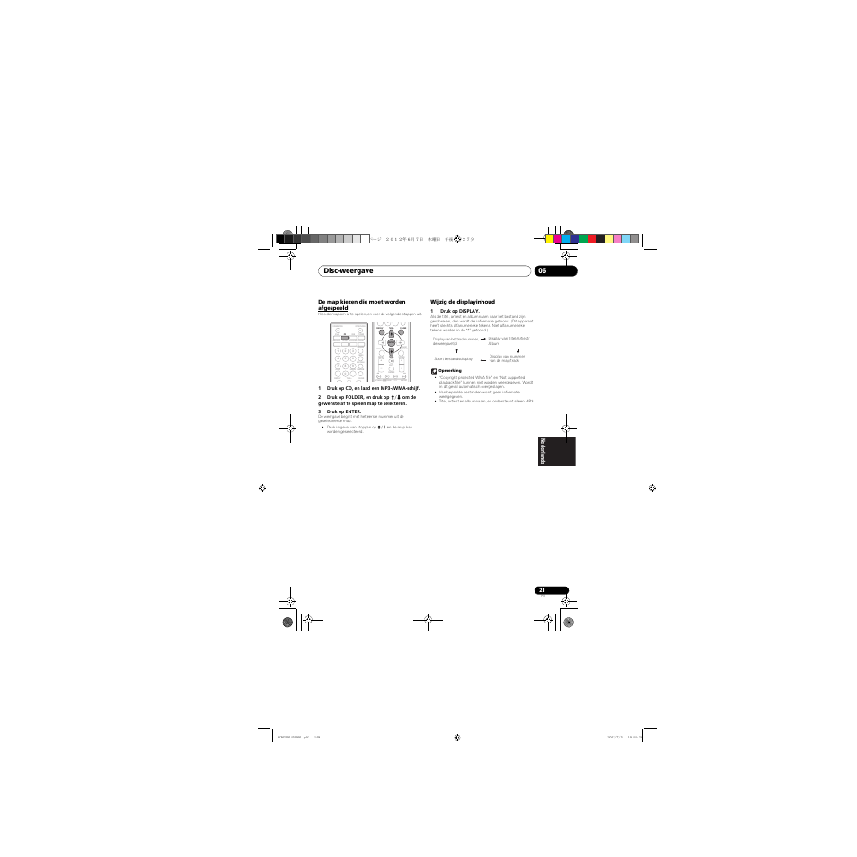 De map kiezen die moet worden afgespeeld, Wijzig de displayinhoud, Clear repeat | Disc-weergave 06 | Pioneer X-CM31-R User Manual | Page 149 / 228