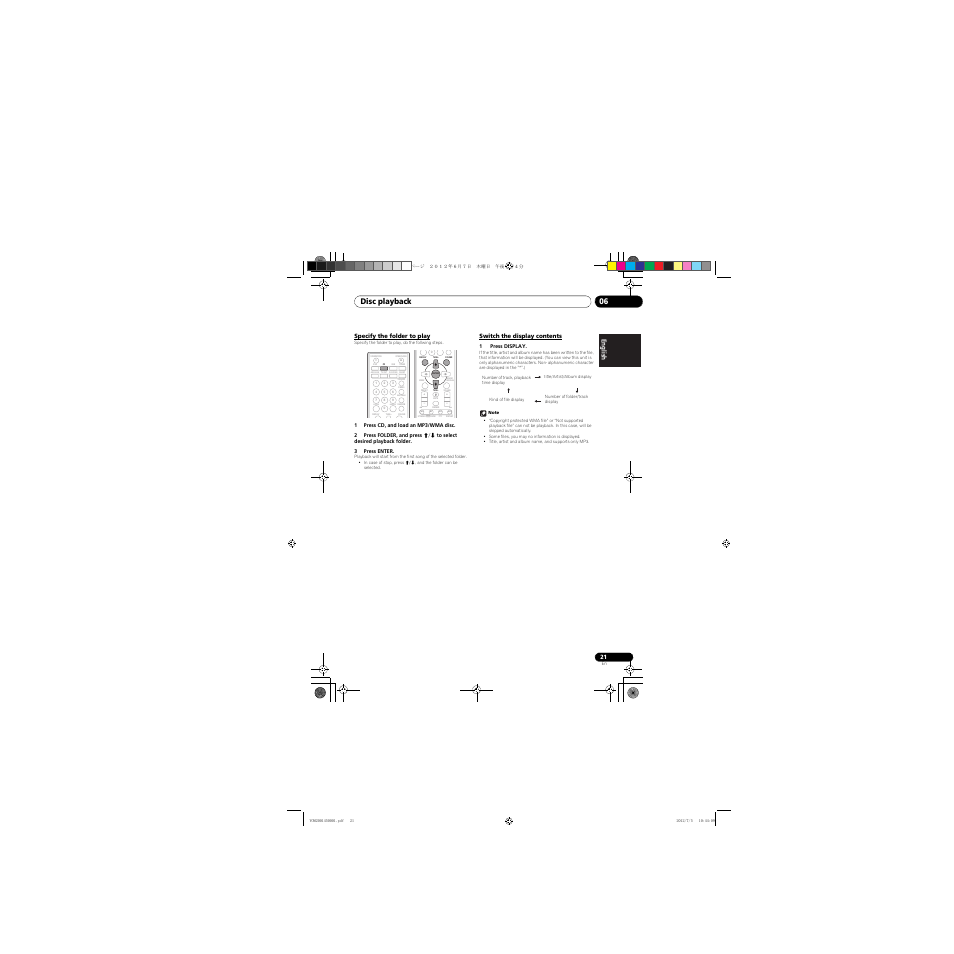 Specify the folder to play, Switch the display contents, Clear repeat | Disc playback 06 | Pioneer X-CM31-R User Manual | Page 21 / 228