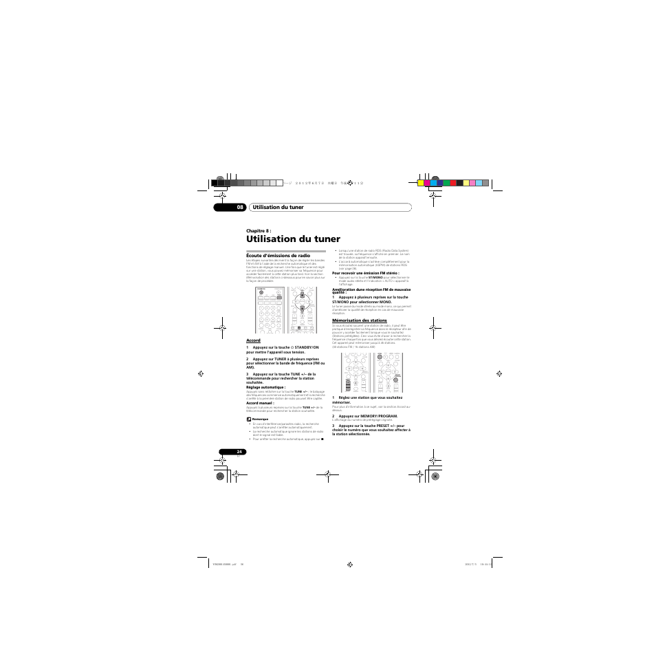 08 utilisation du tuner, Écoute d’émissions de radio, Accord | Mémorisation des stations, Clear repeat, Utilisation du tuner, Utilisation du tuner 08 | Pioneer X-CM31-R User Manual | Page 56 / 228