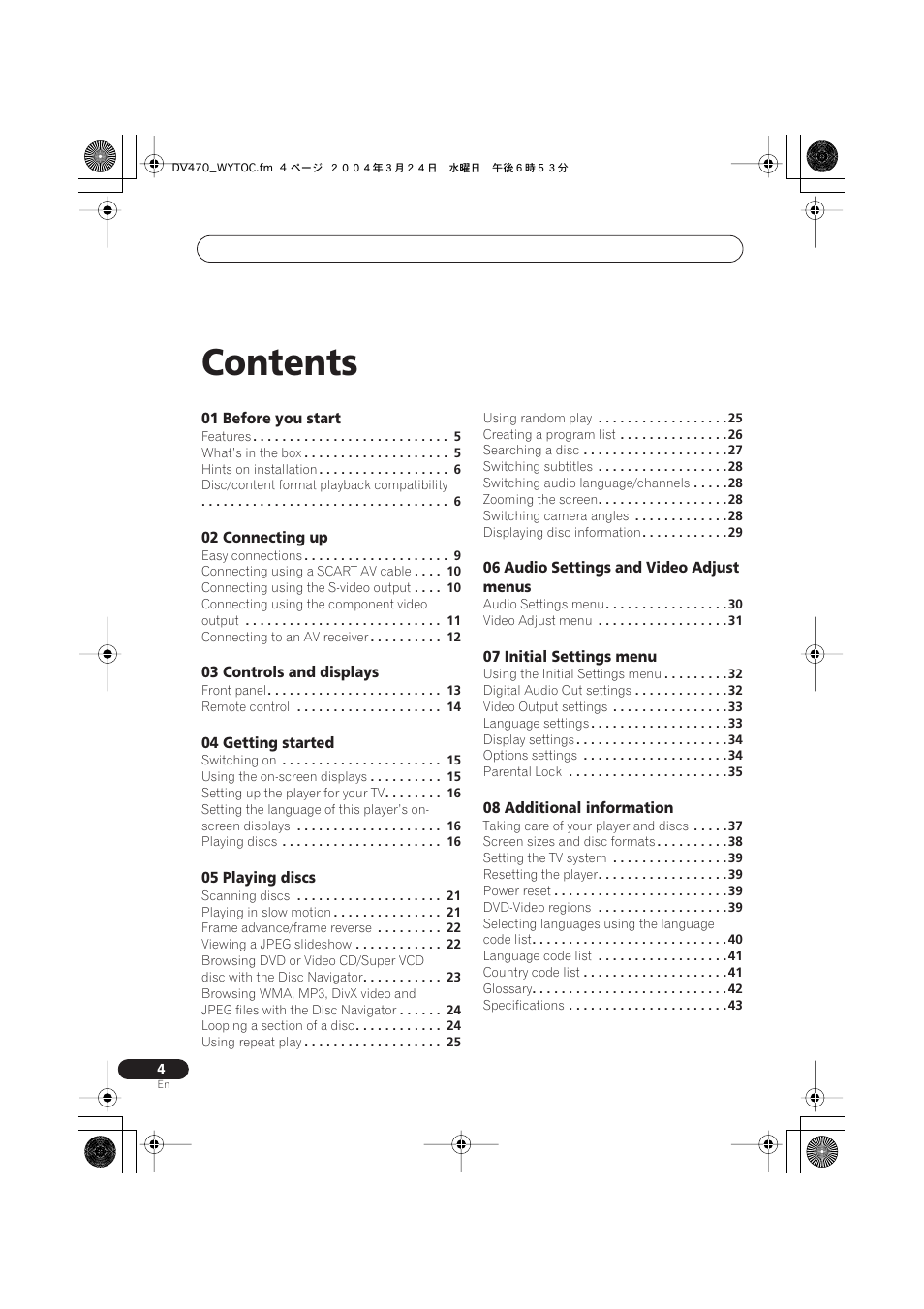Pioneer DV-470-K User Manual | Page 4 / 44