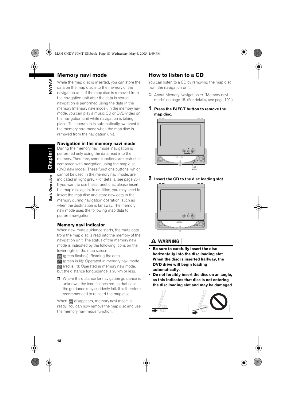 How to listen to a cd | Pioneer CNDV-50MT User Manual | Page 20 / 142