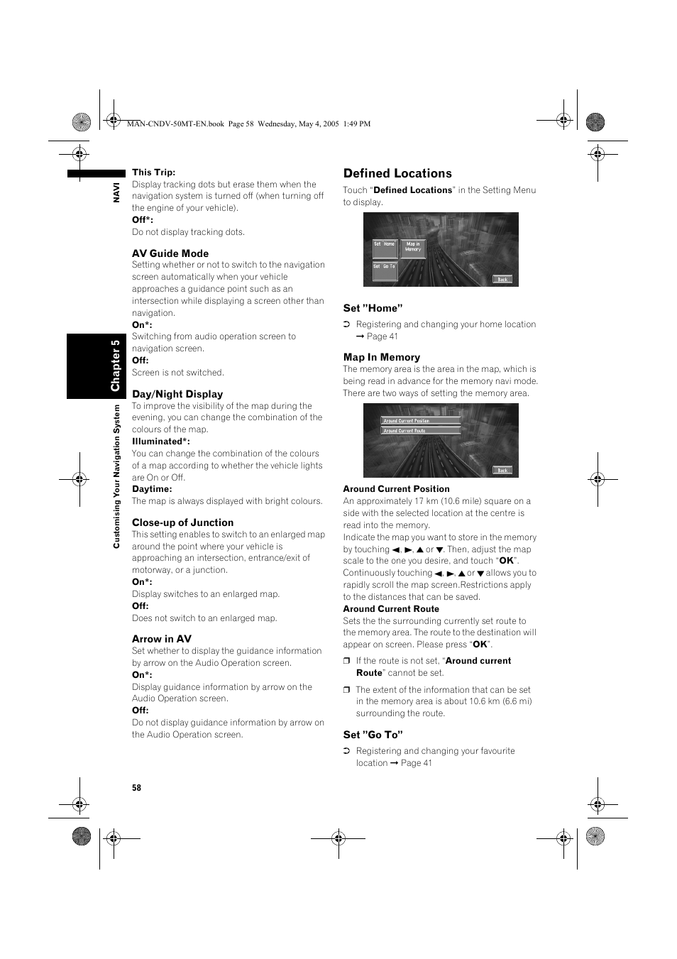 Defined locations | Pioneer CNDV-50MT User Manual | Page 60 / 142