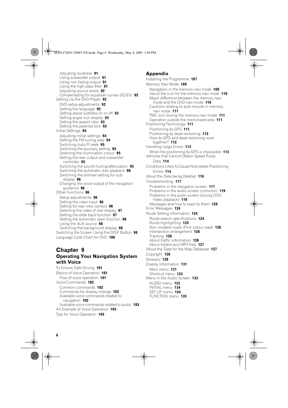 Chapter 9 | Pioneer CNDV-50MT User Manual | Page 8 / 142