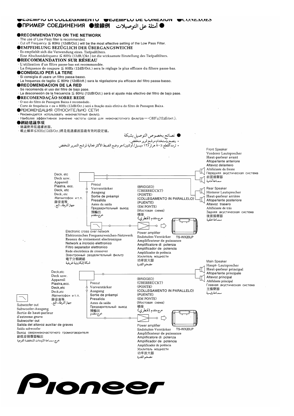Kl к, Пример соединения jpibî | Pioneer TS-WX20LP User Manual | Page 6 / 8