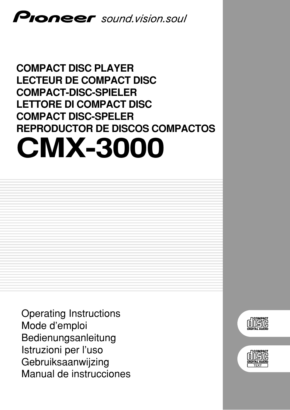 Pioneer CMX-3000 User Manual | 100 pages