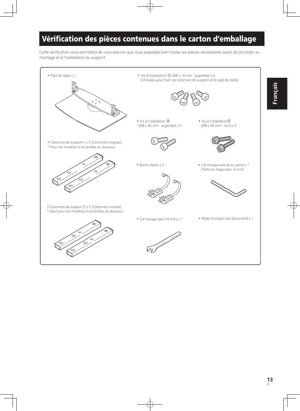 Français | Pioneer PDK-TS36B User Manual | Page 13 / 82