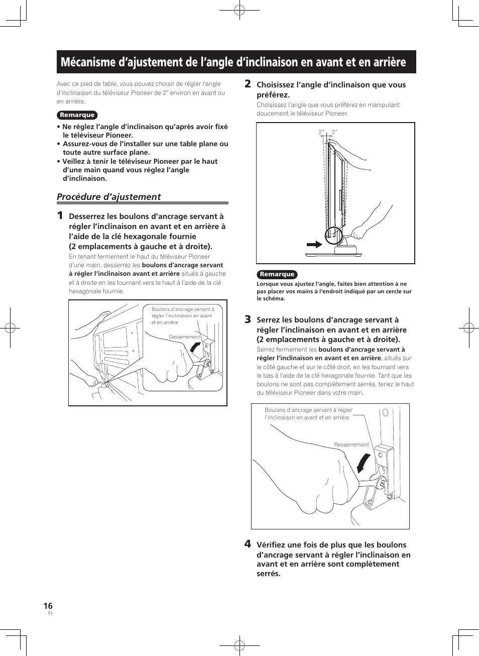 Procédure d’ajustement | Pioneer PDK-TS36B User Manual | Page 16 / 82