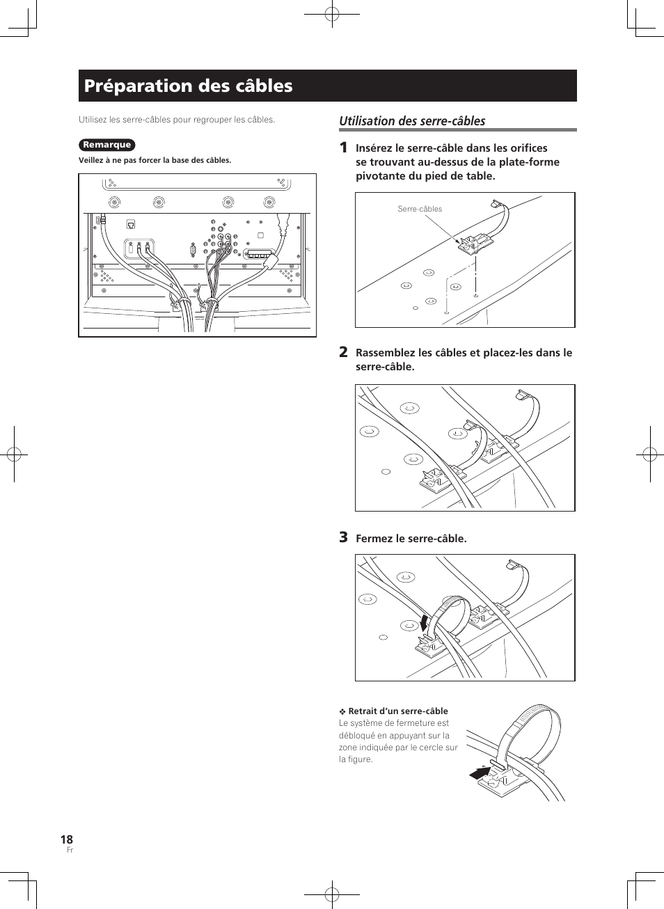 Préparation des câbles | Pioneer PDK-TS36B User Manual | Page 18 / 82