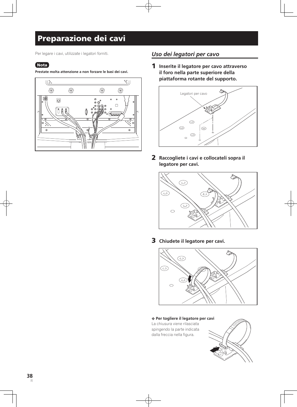 Preparazione dei cavi | Pioneer PDK-TS36B User Manual | Page 38 / 82