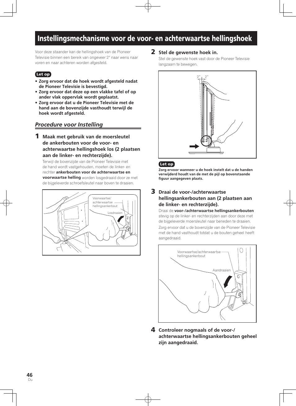 Procedure voor instelling | Pioneer PDK-TS36B User Manual | Page 46 / 82
