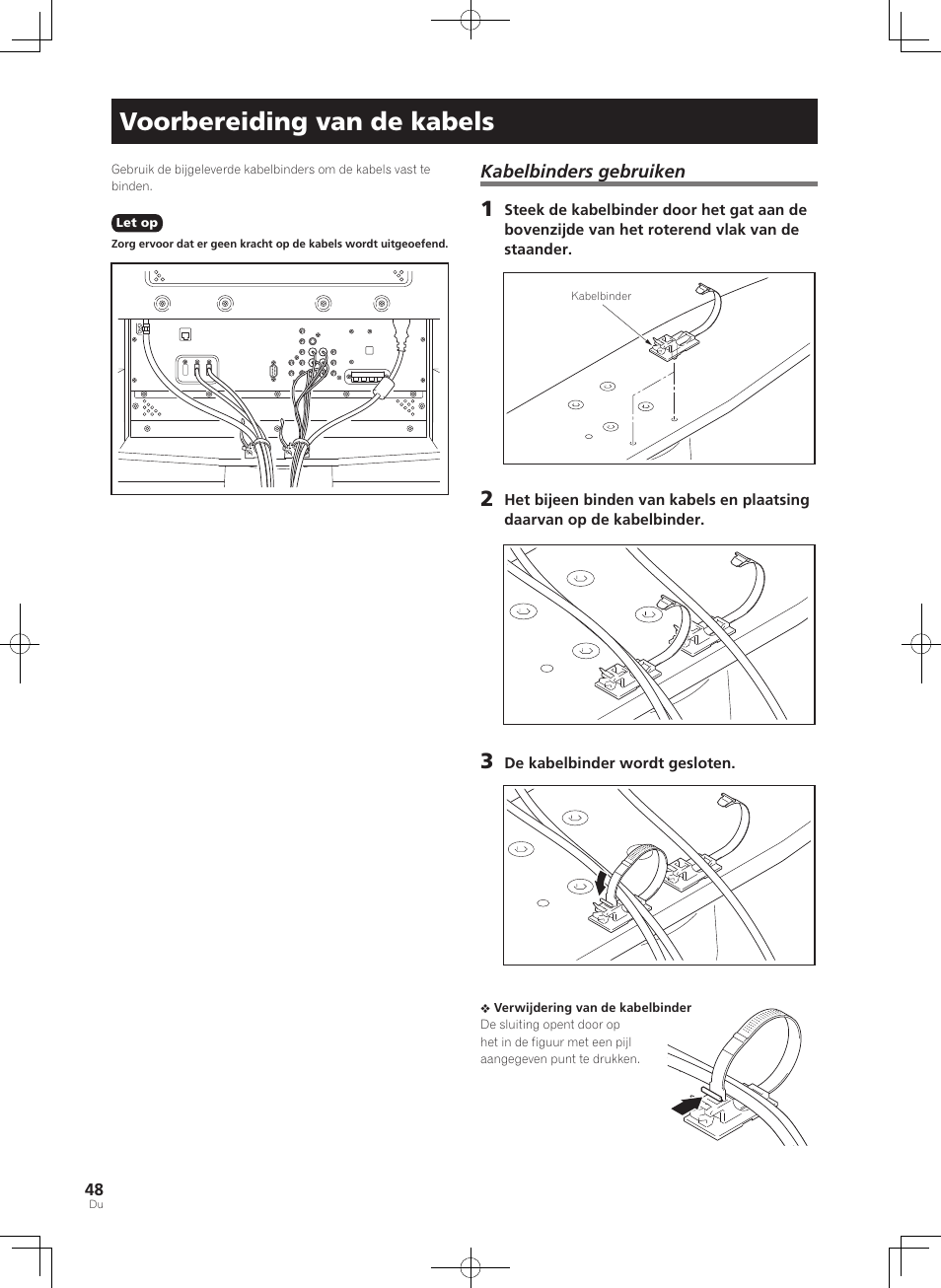 Voorbereiding van de kabels | Pioneer PDK-TS36B User Manual | Page 48 / 82
