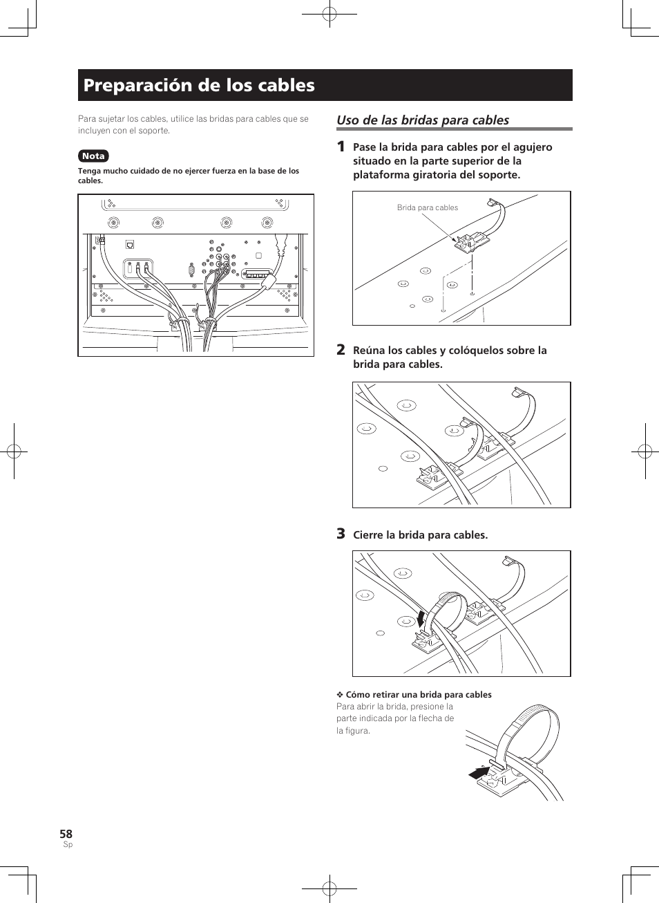 Preparación de los cables | Pioneer PDK-TS36B User Manual | Page 58 / 82