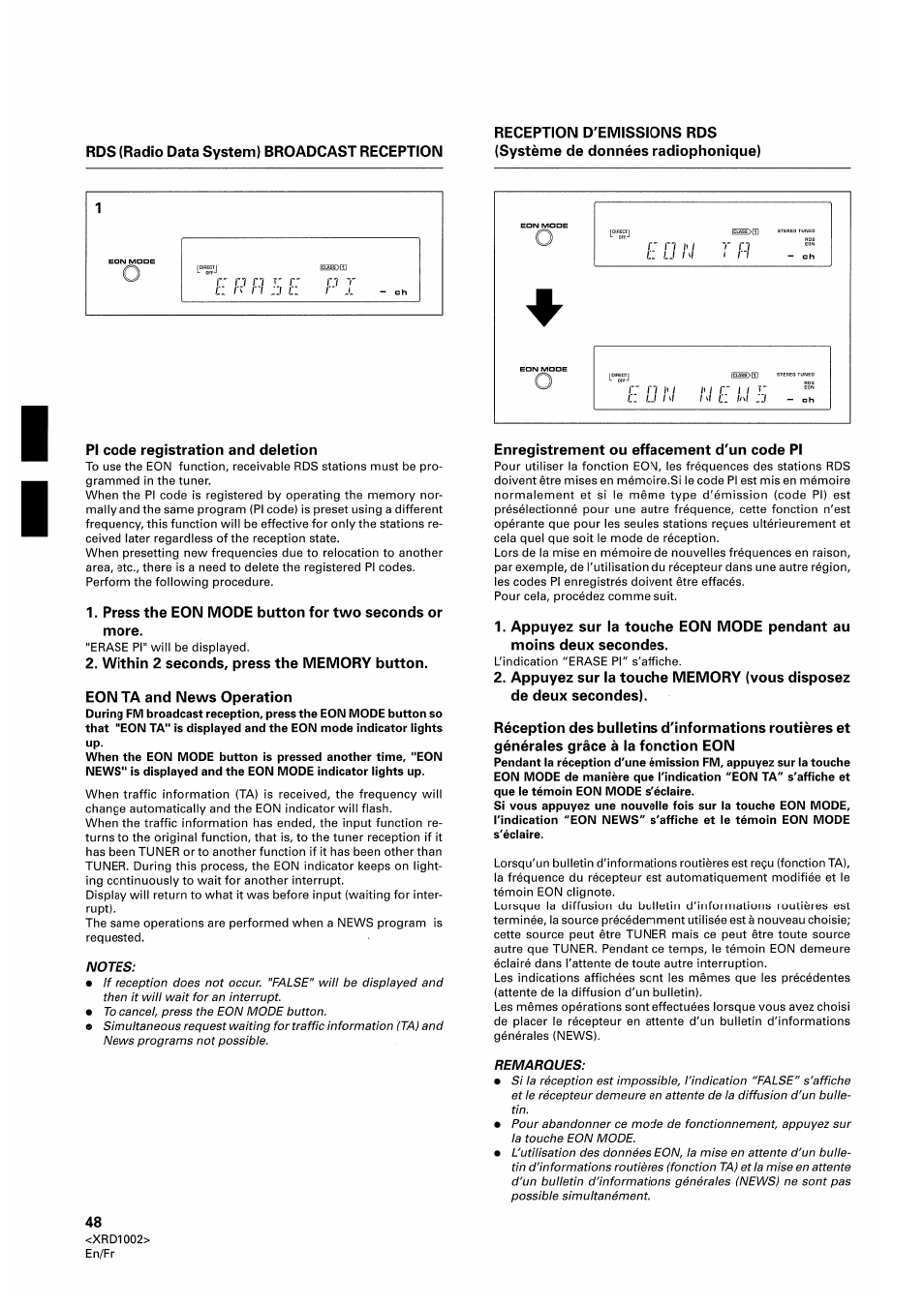 Pioneer SX-209RDS User Manual | Page 48 / 130