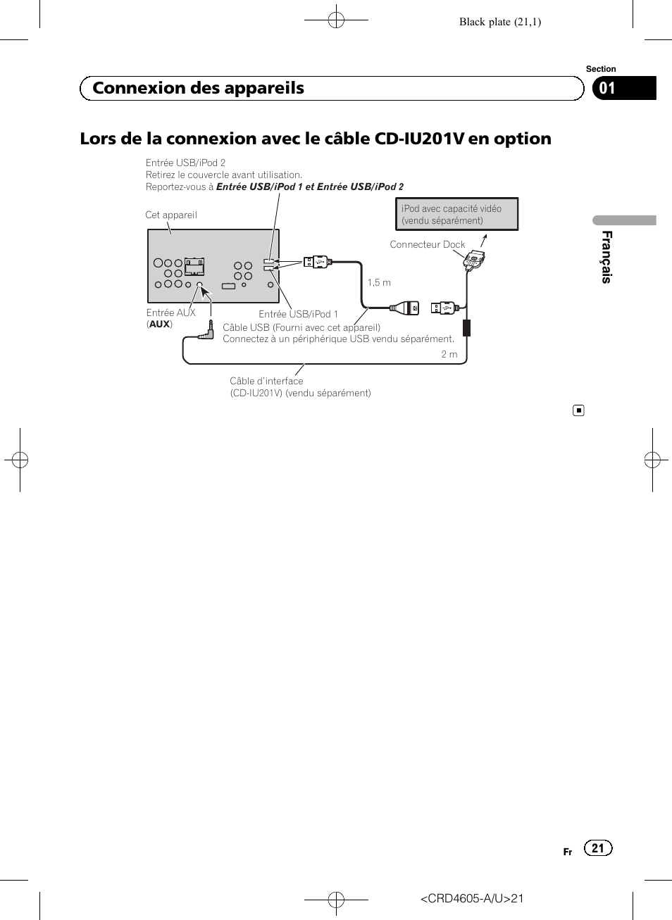 01 connexion des appareils | Pioneer AVH-8400BT User Manual | Page 21 / 88