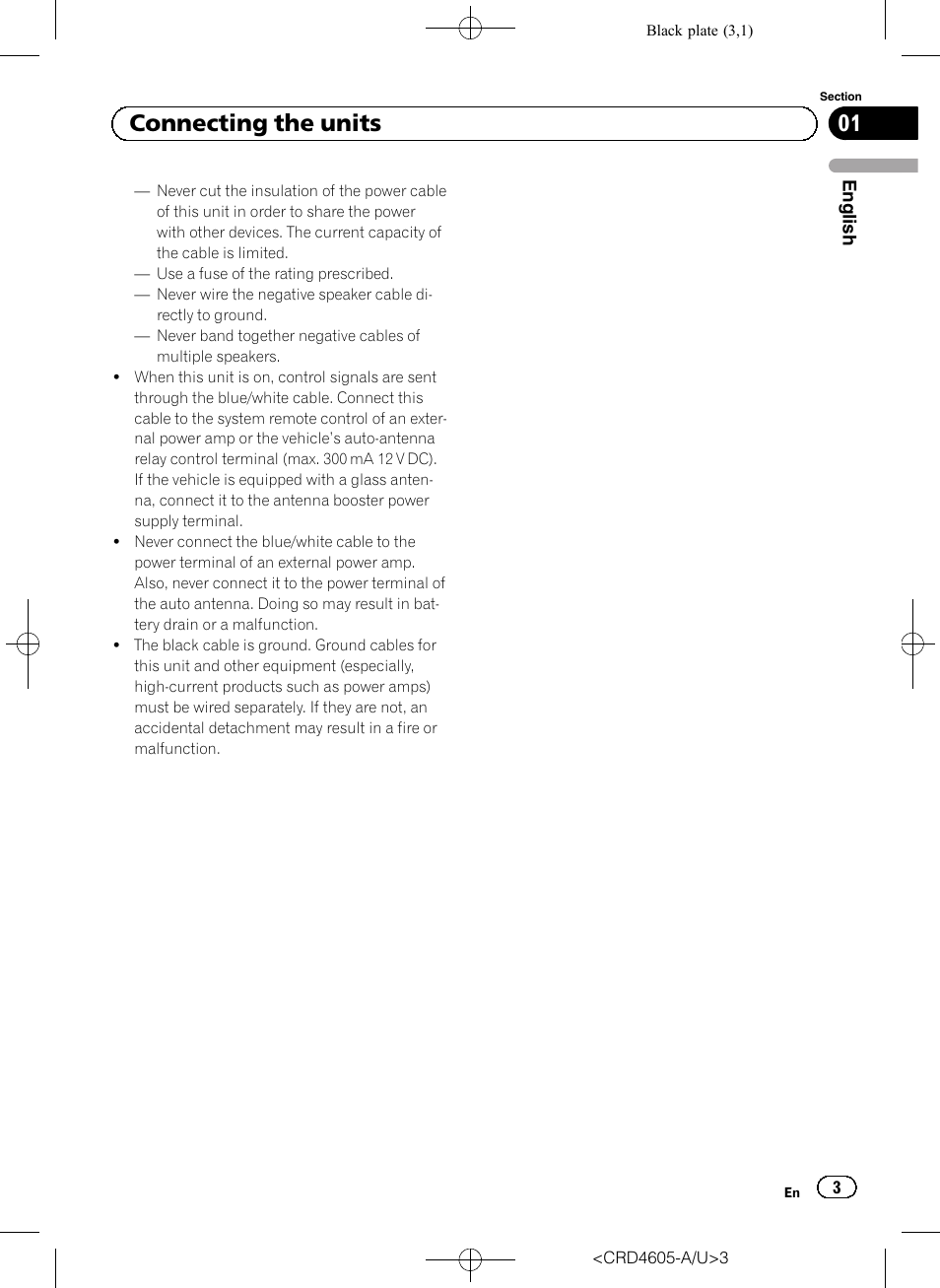 01 connecting the units | Pioneer AVH-8400BT User Manual | Page 3 / 88