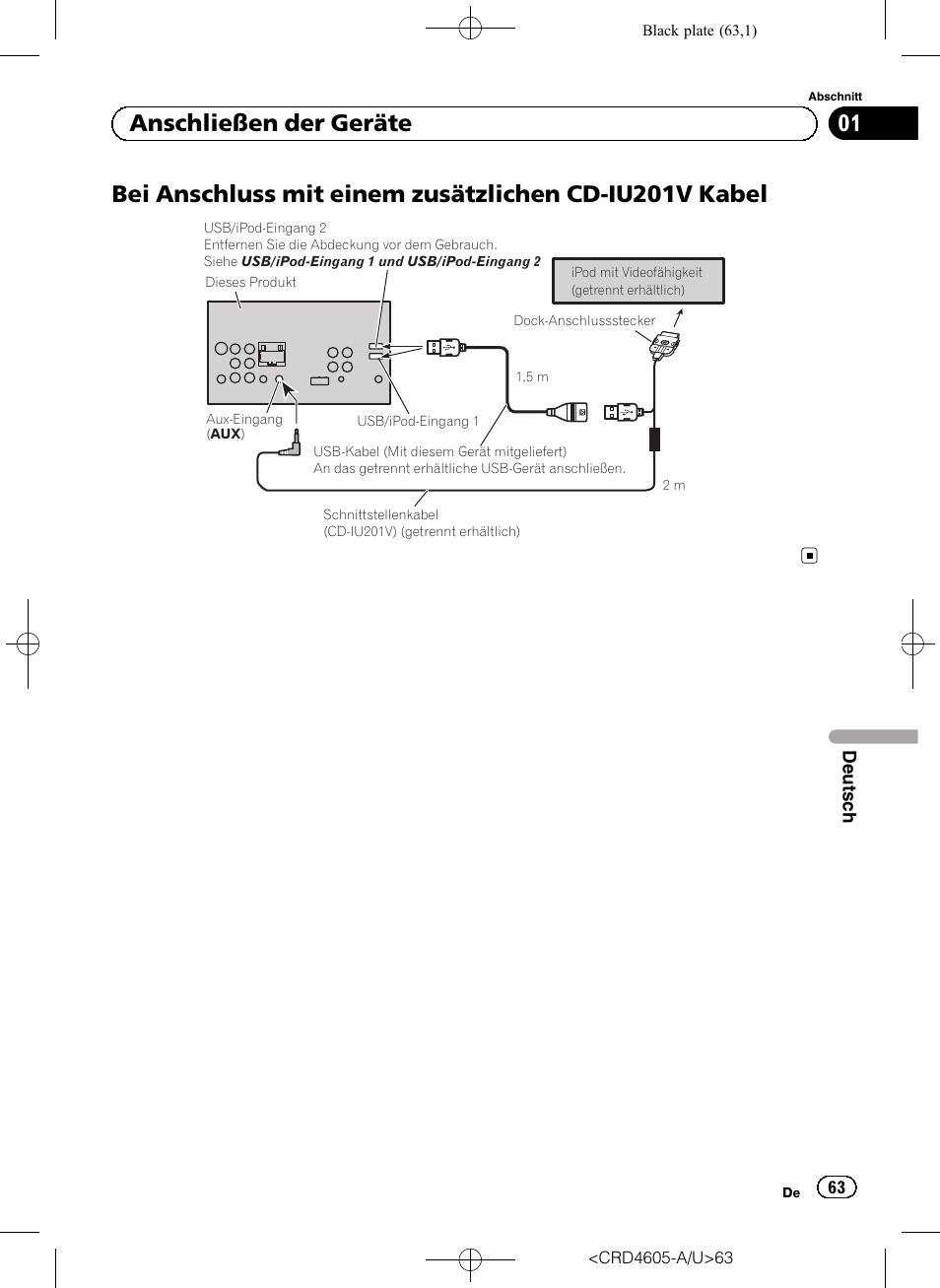 01 anschließen der geräte | Pioneer AVH-8400BT User Manual | Page 63 / 88