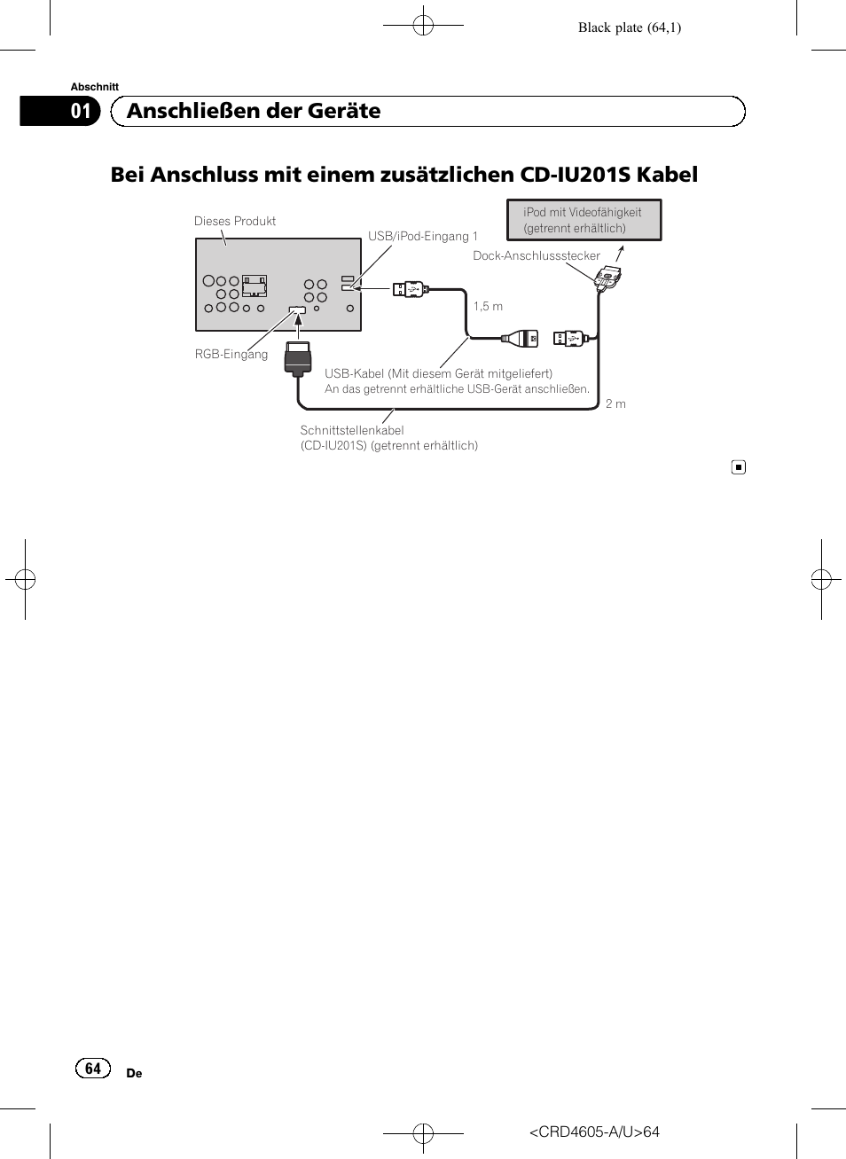 01 anschließen der geräte | Pioneer AVH-8400BT User Manual | Page 64 / 88