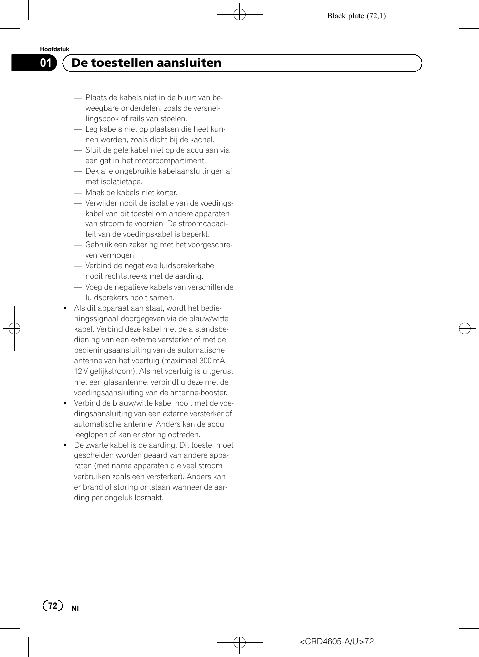 01 de toestellen aansluiten | Pioneer AVH-8400BT User Manual | Page 72 / 88