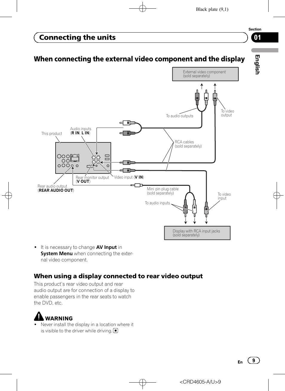 01 connecting the units | Pioneer AVH-8400BT User Manual | Page 9 / 88