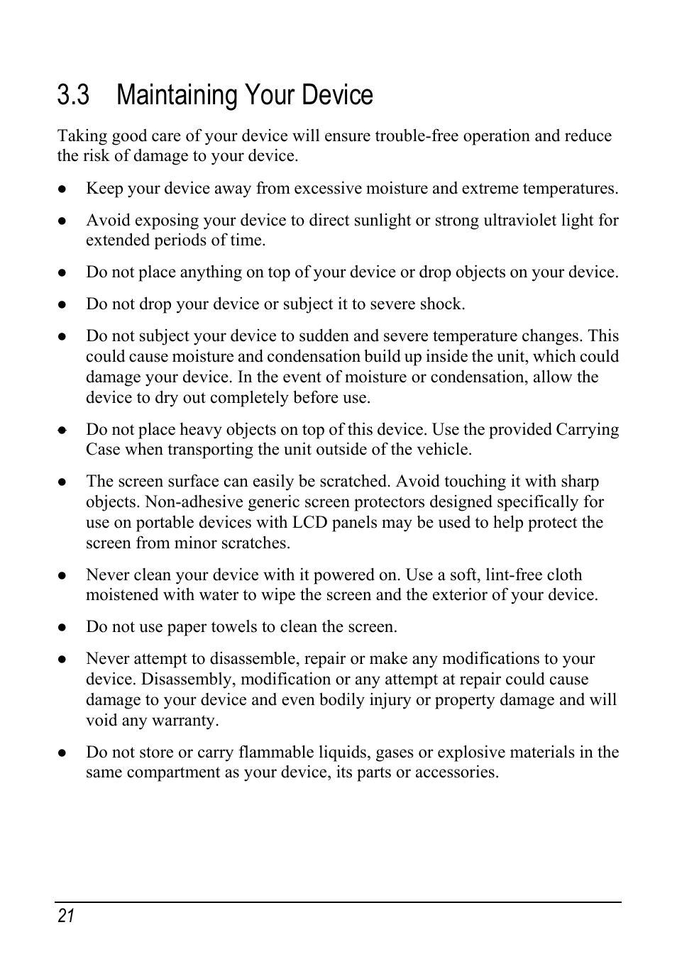 3 maintaining your device, Maintaining your device | Pioneer AVIC-S1 User Manual | Page 27 / 28