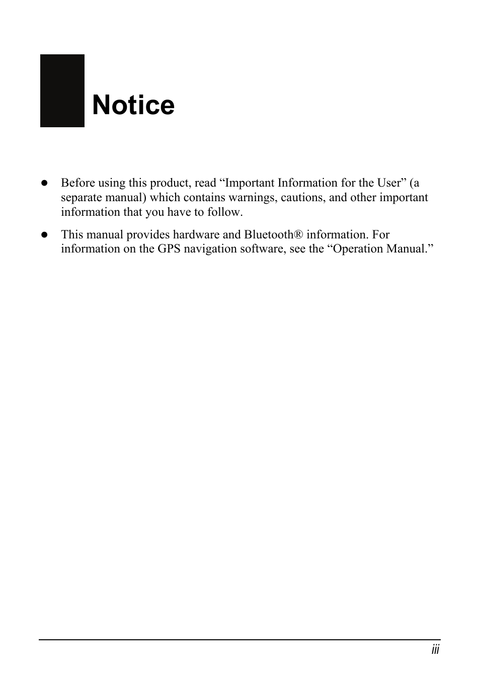 Notice | Pioneer AVIC-S1 User Manual | Page 5 / 28