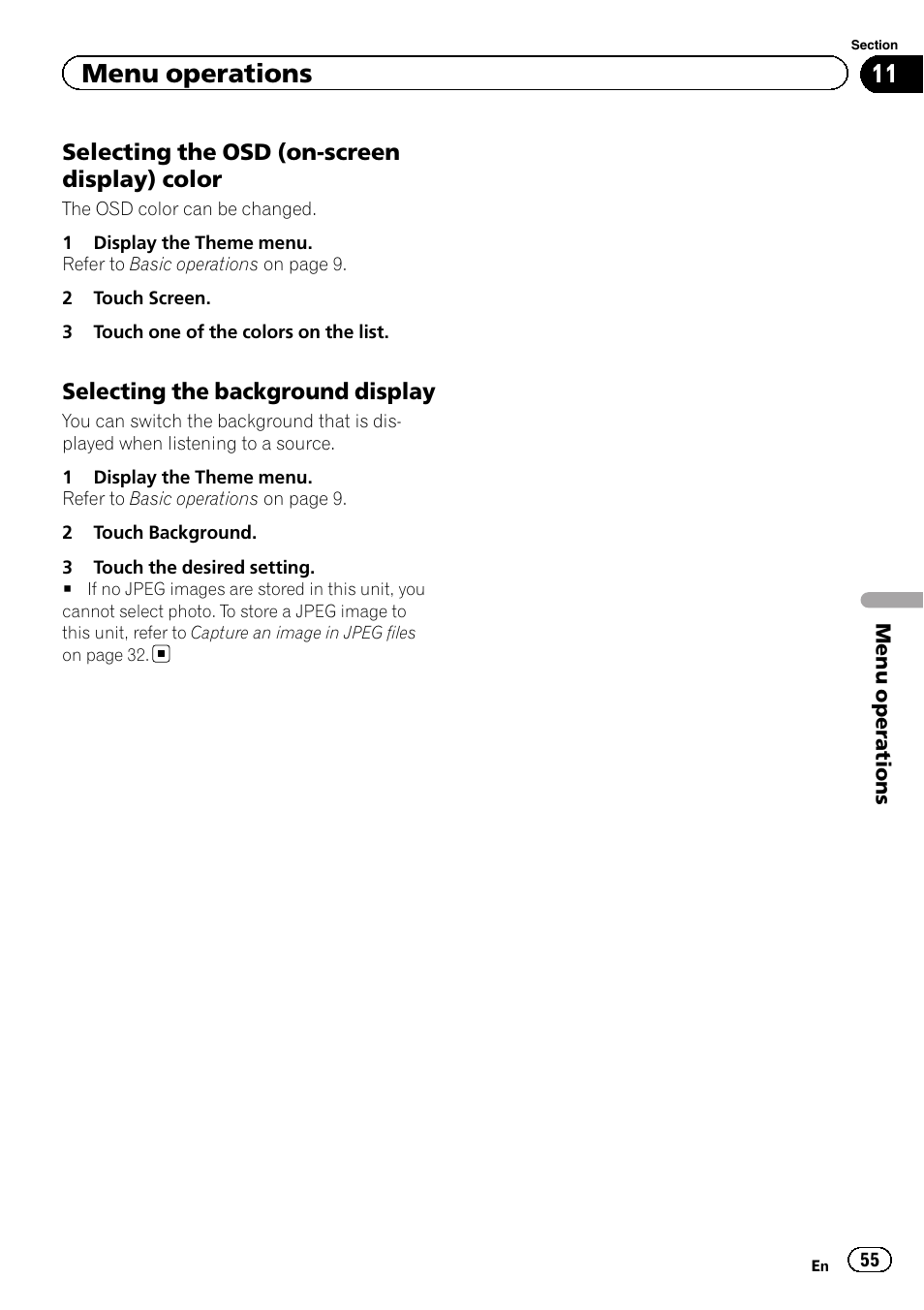 Select, Menu operations | Pioneer AVH-3400DVD User Manual | Page 55 / 76