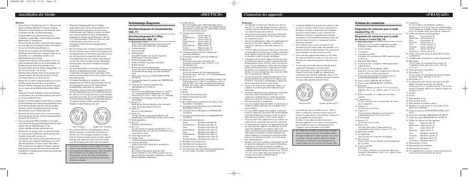 Anschließen der geräte <deutsch, Connexion des appareils <français, Verbindungs-diagramm | Schéma de connexion | Pioneer DEH-P8600MP User Manual | Page 7 / 8
