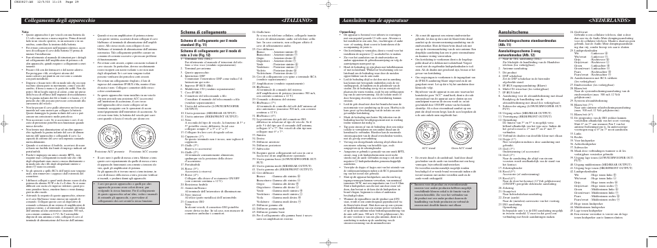 Collegamento degli apparecchio <italiano, Aansluiten van de apparatuur <nederlands, Schema di collegamento | Aansluitschema | Pioneer DEH-P8600MP User Manual | Page 8 / 8