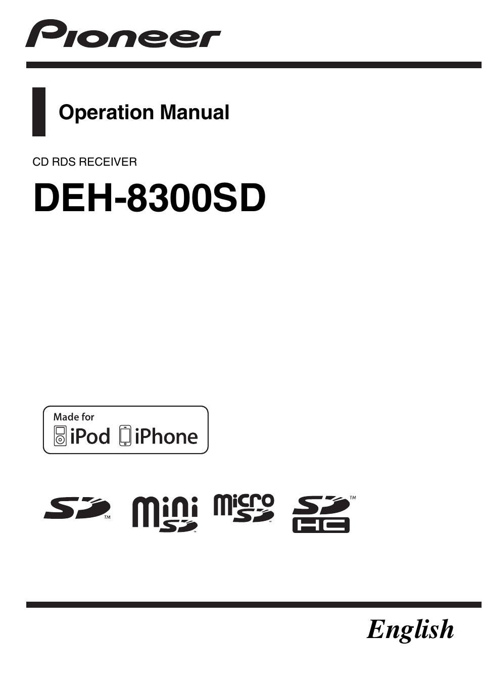 Pioneer DEH-8300SD User Manual | 28 pages