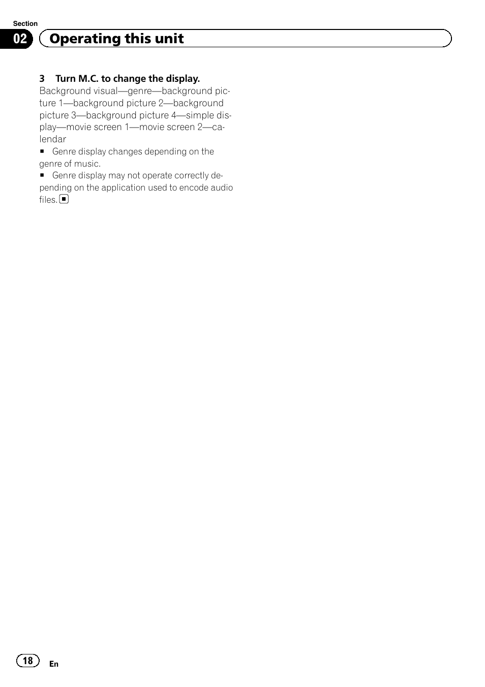 02 operating this unit | Pioneer DEH-8300SD User Manual | Page 18 / 28