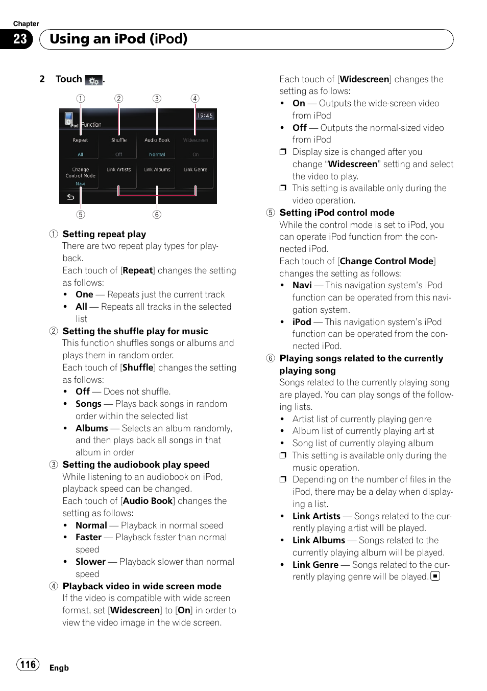 Setting ipod control, Using an ipod (ipod) | Pioneer AVIC-F10BT User Manual | Page 116 / 172
