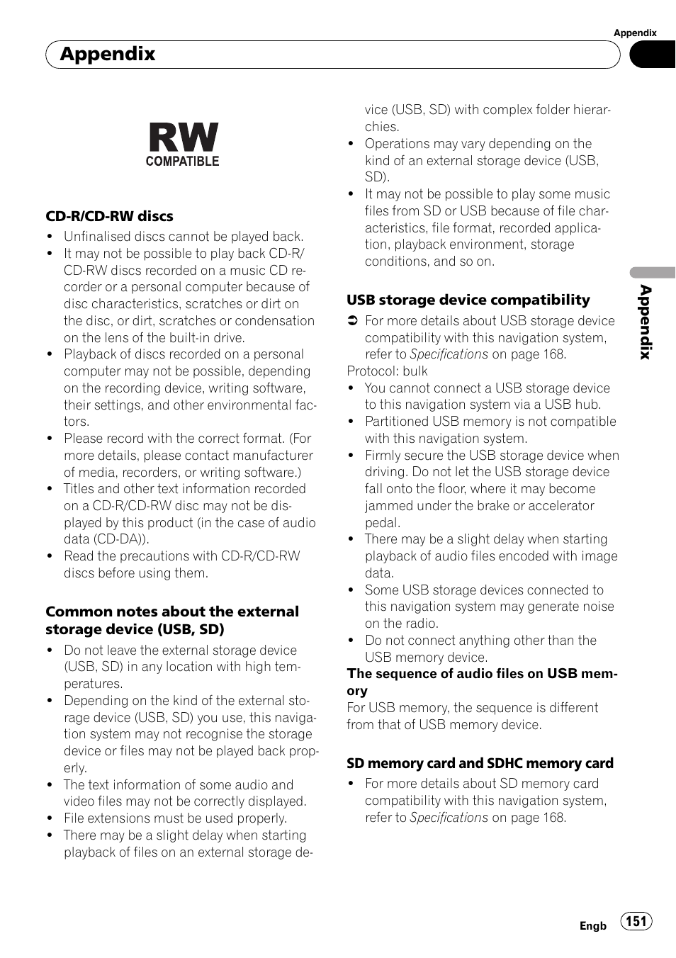 Appendix | Pioneer AVIC-F10BT User Manual | Page 151 / 172