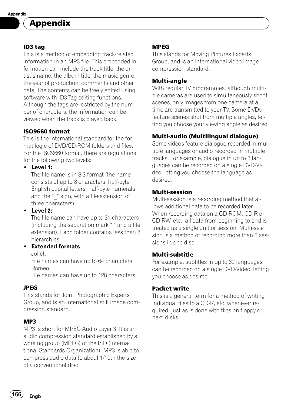 Appendix | Pioneer AVIC-F10BT User Manual | Page 166 / 172
