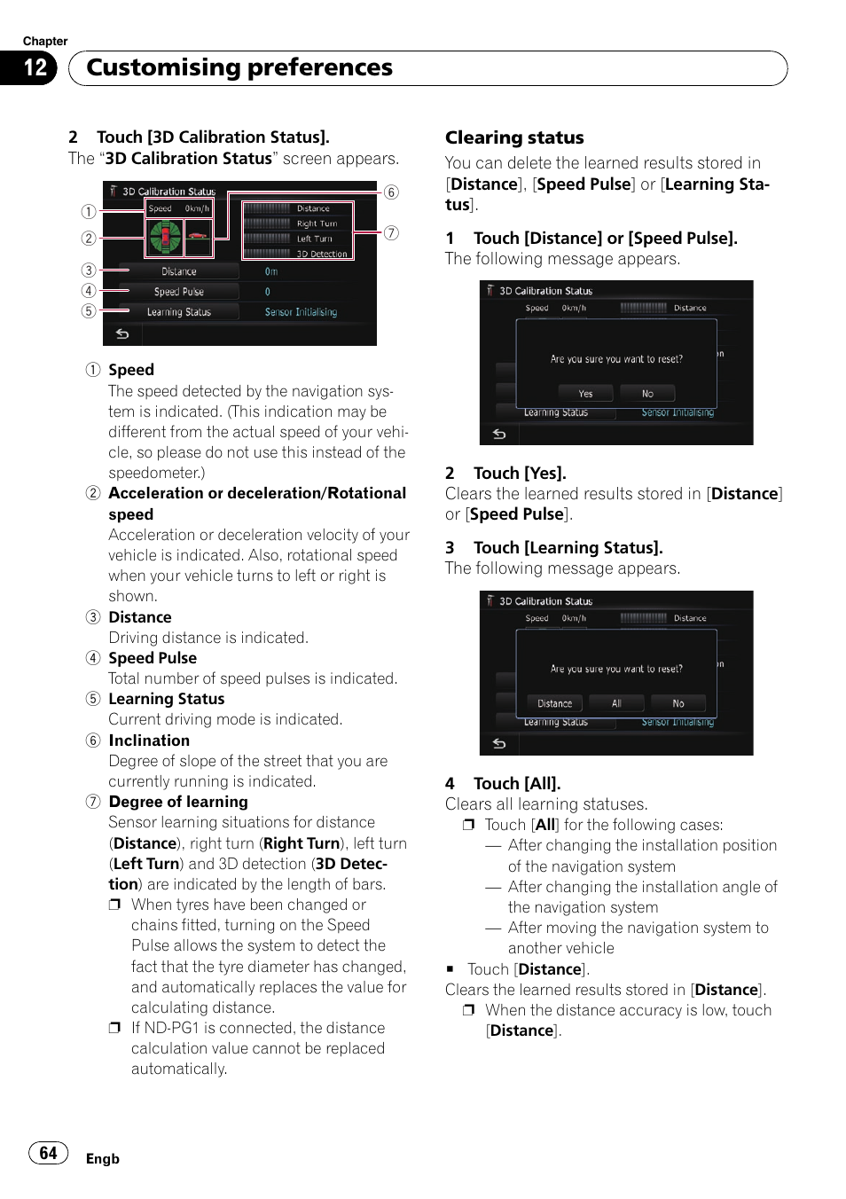 Customising preferences | Pioneer AVIC-F10BT User Manual | Page 64 / 172