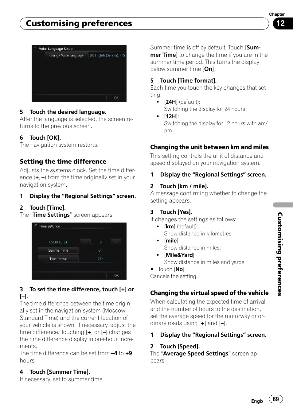Customising preferences | Pioneer AVIC-F10BT User Manual | Page 69 / 172