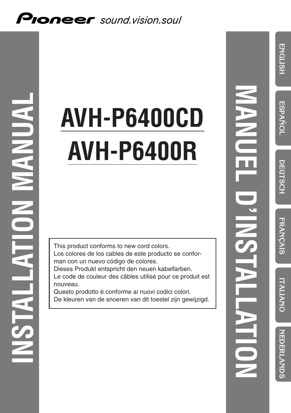 Pioneer AVH-P6400R User Manual | 76 pages